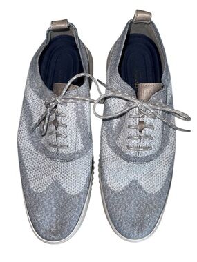 Cole Haan Men's Gray Knit Lace-Up Sneakers 10